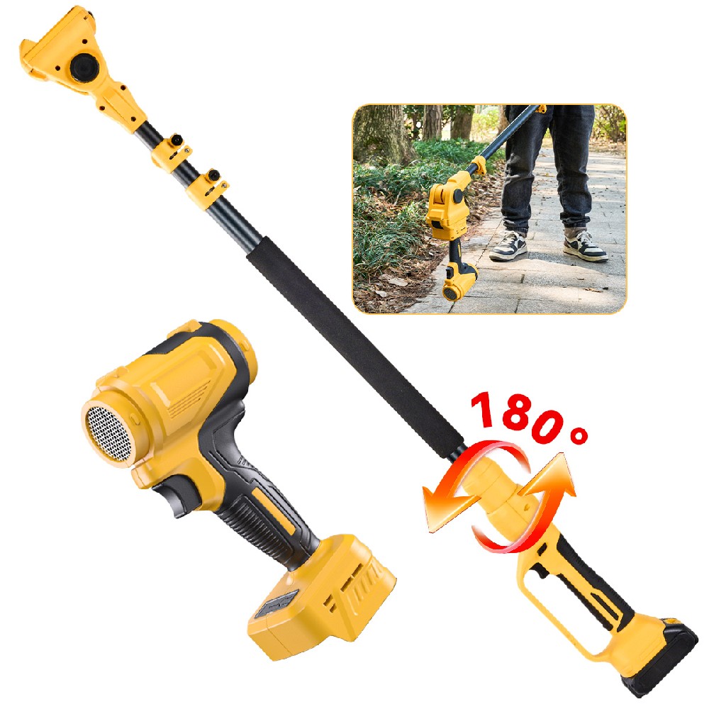 2.1m Cordless Leaf Blower with Extendable Pole - 20V 40-Channel Fan Turbo| Lightweight for Roof Gutters, Driveways, Patios