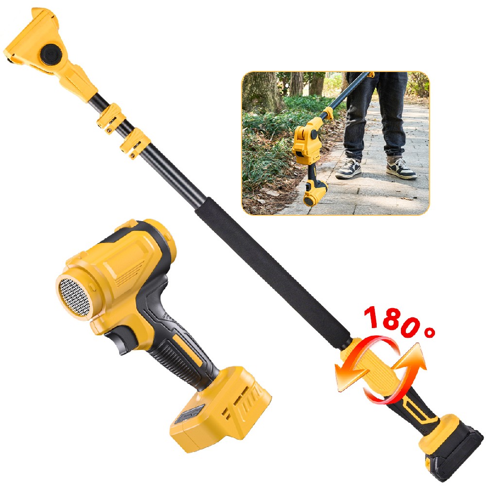 Professional Extendable Pole 40-Channel Fan Turbo Kit - Adjustable 1.15-2.1m Pole + 21V Cordless Blower | High-Reach Cleaning